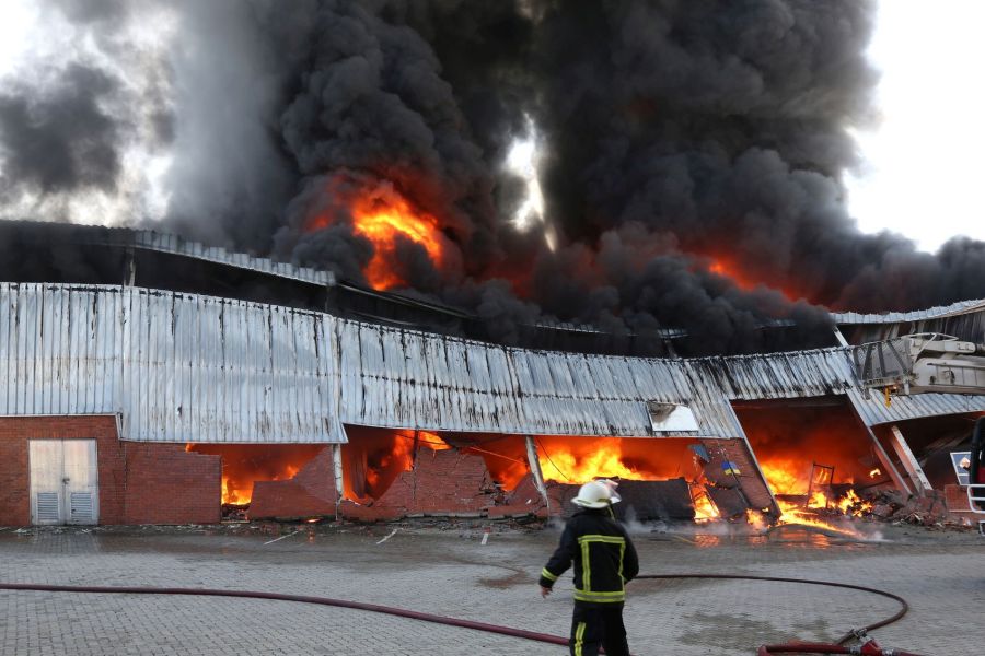 Großbrand einer Lagerhalle