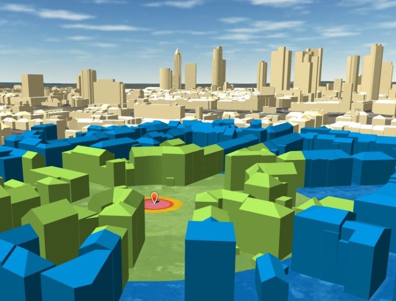 Mögliche 3D-Visualisierung des Fundortes eines Blindgängers.