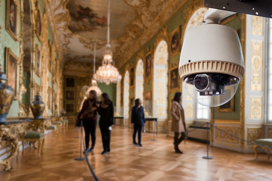 Museumsgalerie wird mit der Kamera überwacht
