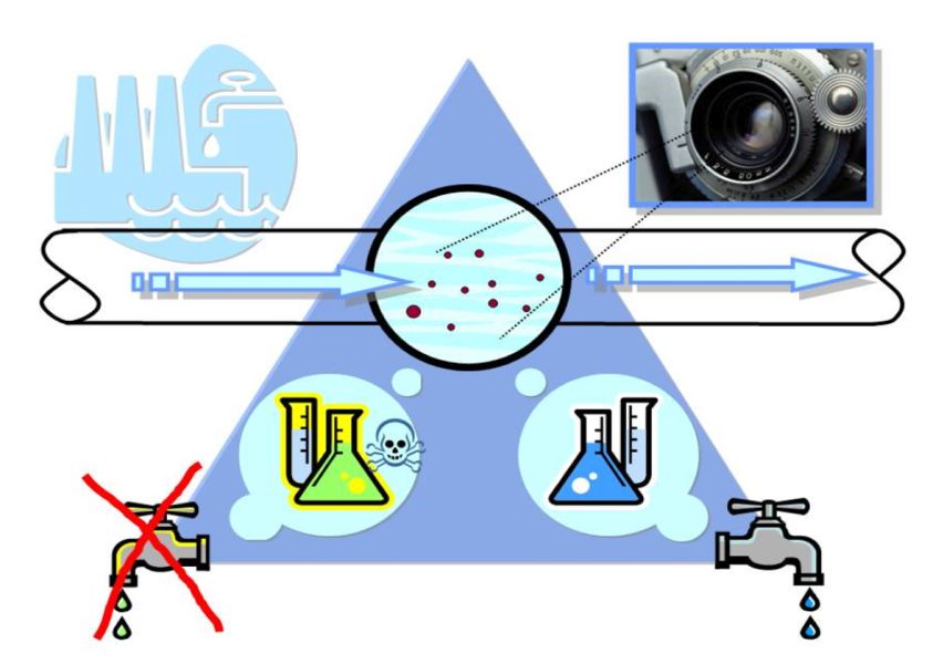 Schema des AquaBioTox-Sensorkonzeptes