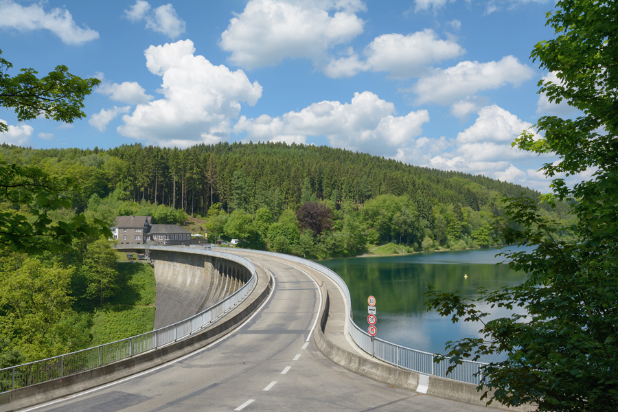 Strasse über den Waldsee