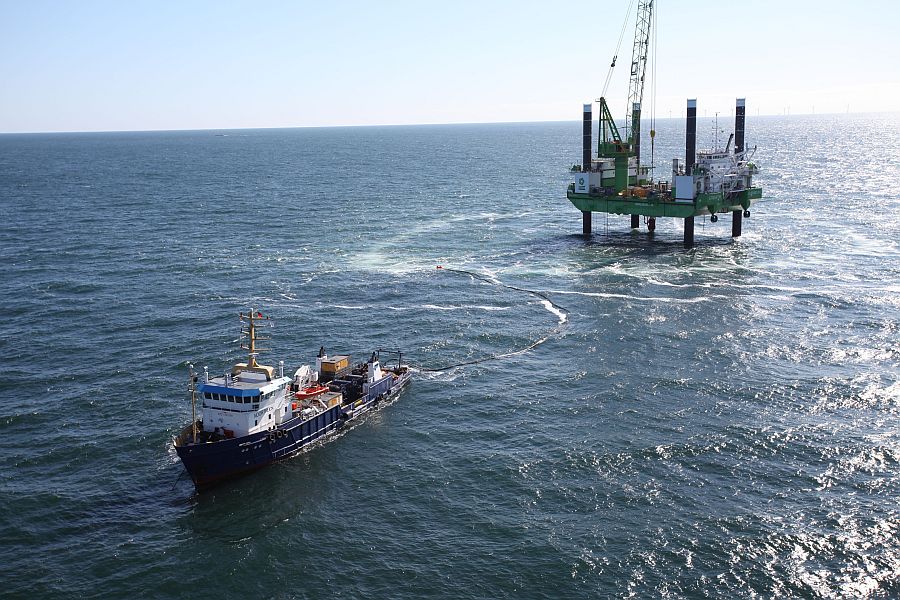 Vorbereitung zum Bau eines Offshore-Windparks.